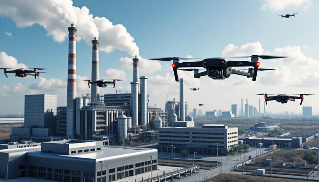 découvrez comment l'assurance responsabilité civile drones régule le survol des usines pour garantir sécurité et conformité réglementaire.