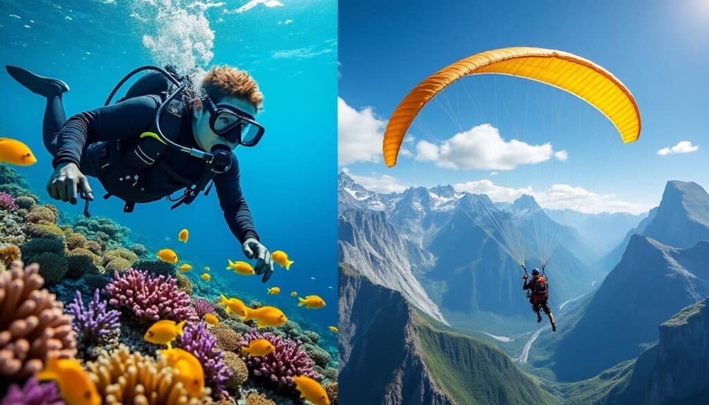 découvrez notre assurance voyage spécialement conçue pour les sports extrêmes, incluant la plongée sous-marine et le parapente, pour une protection optimale lors de vos aventures.